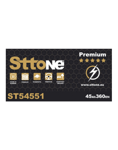 Sttone ST54551 45Ah European Type Battery 